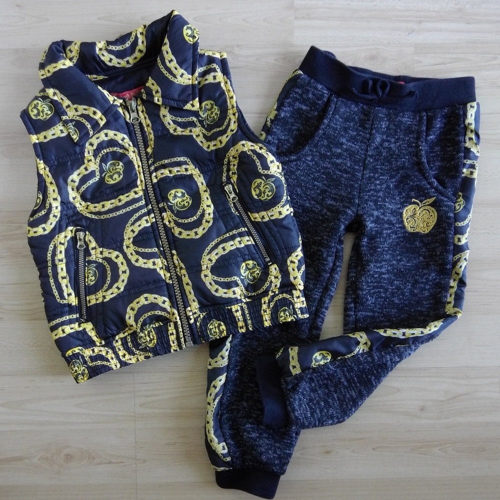 Apple Bottoms 2T 2pc Ouilted Vest & Jogger Outfit